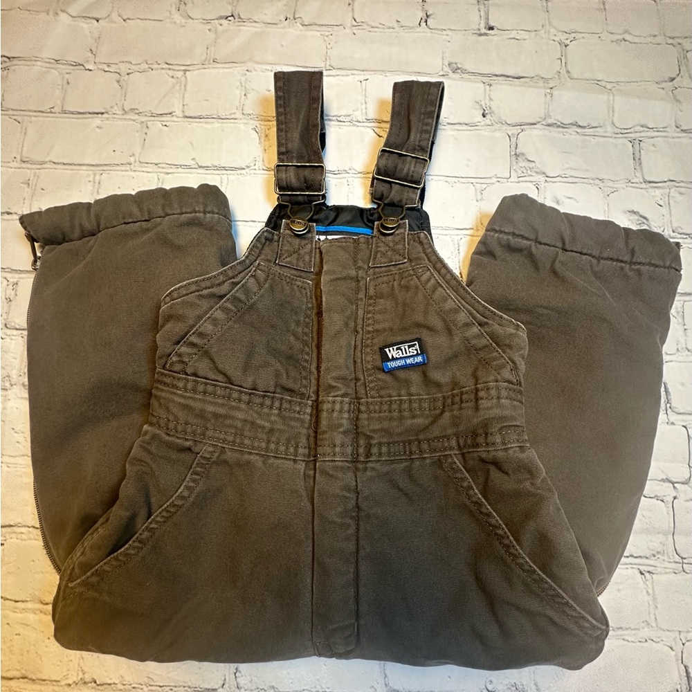 Walls Tough Wear Chore Pants Insulated Overalls Bibs Youth XS 4-5 Grow System